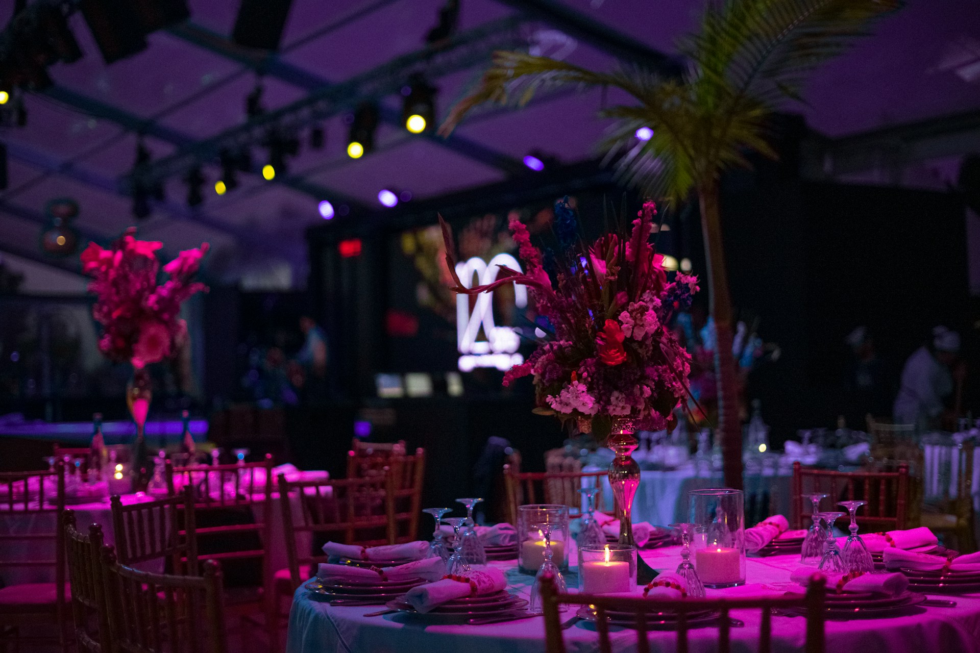 Decoración y ambiente de la noche del evento de la clase